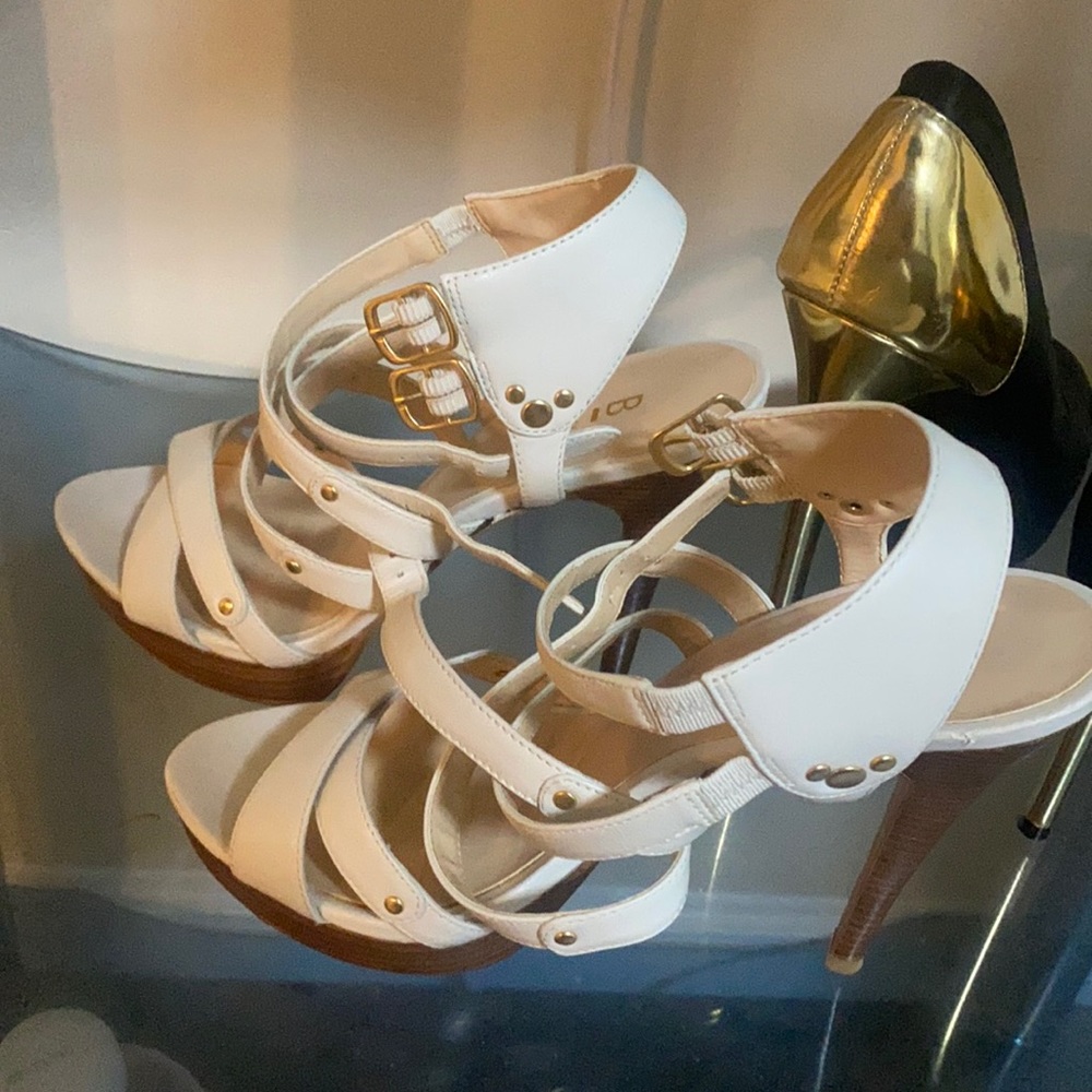 White Bakers Heels